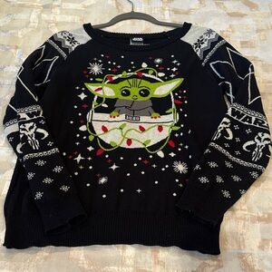 Star Wars Black and Green Baby Yoda Sweater